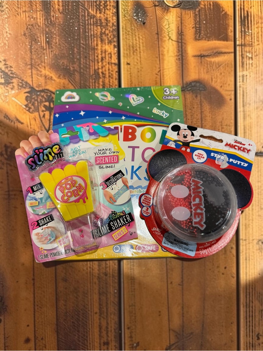 Kids Craft Set Slime Shaker Mickey Styro Putty Rainbow Scratch Books New